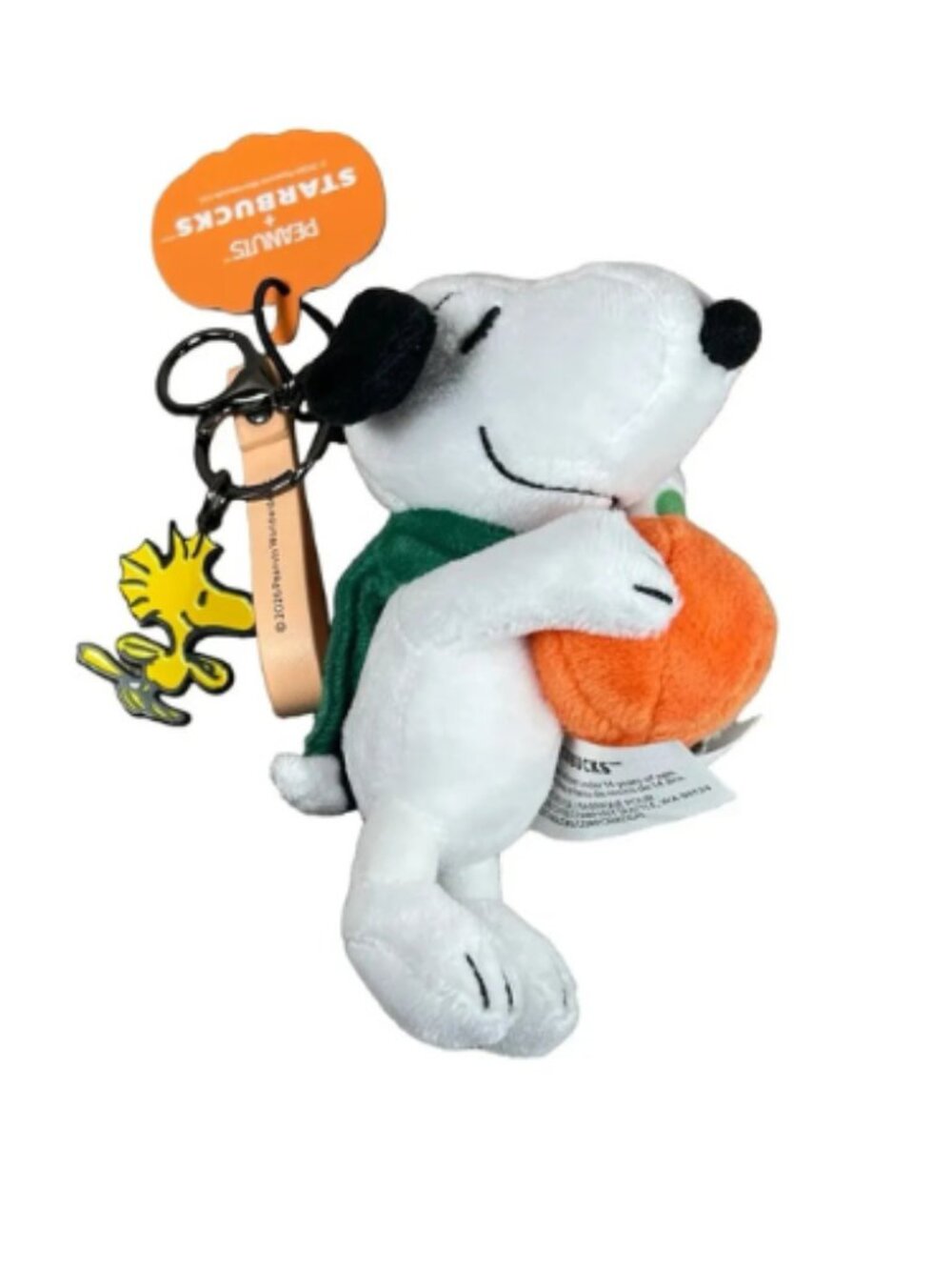 Starbucks Peanuts Snoopy Bag Charm Pumpkin Fall Halloween Plush Keychain Clip